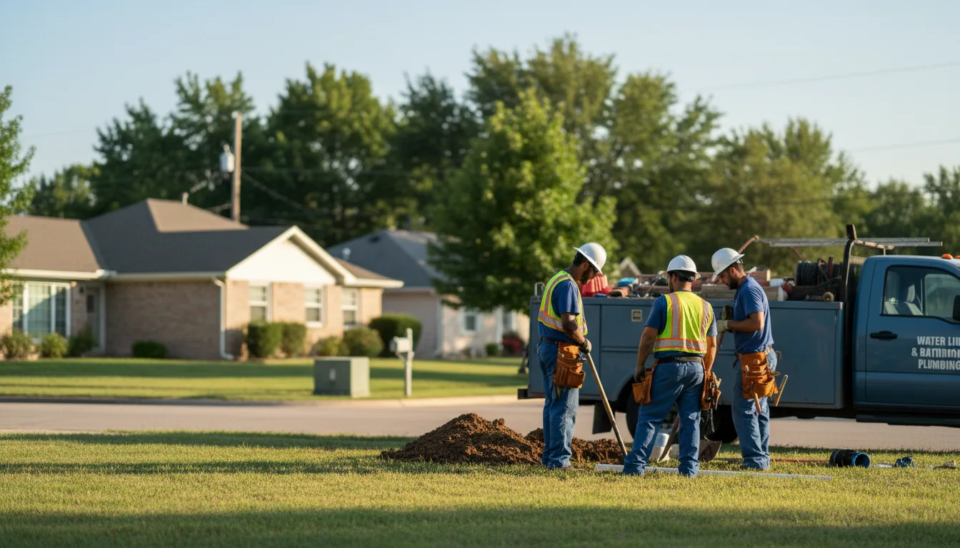 Residential water line and bathroom plumbing service in Big Springs, NE